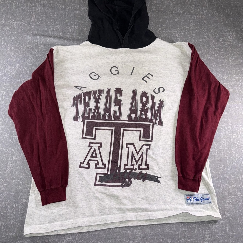 Texas A&M Aggies Shirt Mens Large Gray NCAA College Football The Game Hooded